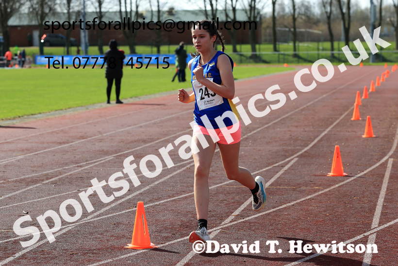 Girls Under-15s Young Athletes 5k, 2026 Northern Mens 12 and Womens 6 Stage Road Relays and Young Athletes 5k, Sheepmount Stadium, Carlisle. Photo: David T. Hewitson/Sports for All Pics